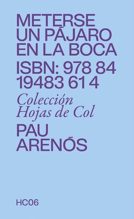 METERSE UN PÁJARO EN LA BOCA | 9788419483614 | ARENÓS, PAU | Llibreria Drac - Llibreria d'Olot | Comprar llibres en català i castellà online