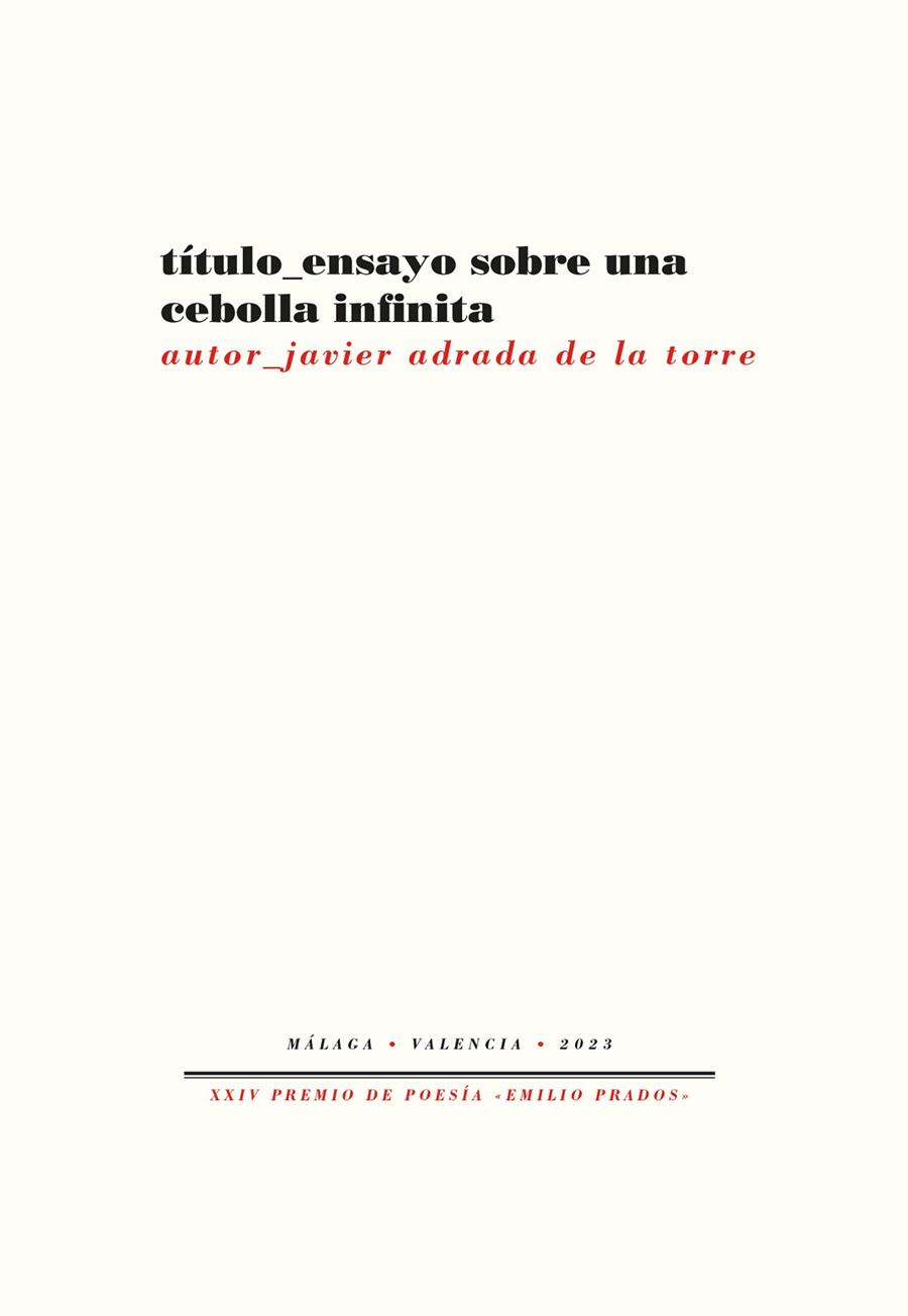 ENSAYO SOBRE UNA CEBOLLA INFINITA | 9788419633873 | ADRADA DE LA TORRE, JAVIER | Llibreria Drac - Llibreria d'Olot | Comprar llibres en català i castellà online