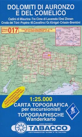 MAPA DOLOMITI DI AURONZO E DEL COMELICO 1:25000 (017) | 9788883150173 | AA.DD. | Llibreria Drac - Llibreria d'Olot | Comprar llibres en català i castellà online