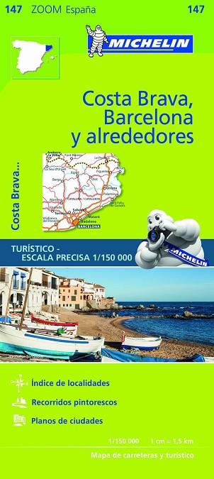 MAPA ZOOM BARCELONA Y ALREDEDORES, COSTA BRAVA (MAPA ZOOM 147) | 9782067218192 | MICHELIN | Llibreria Drac - Librería de Olot | Comprar libros en catalán y castellano online