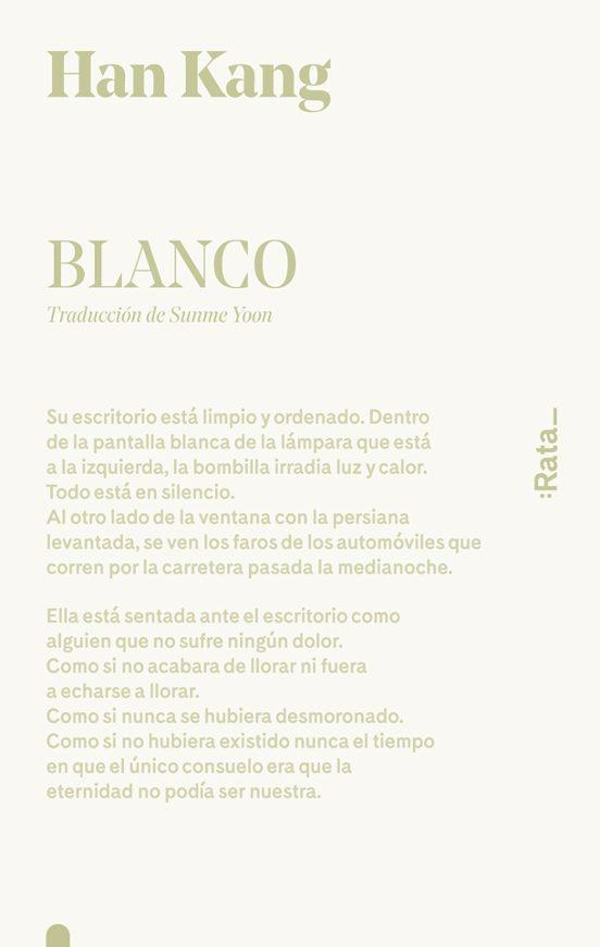 BLANCO | 9788416738519 | KANG, HAN | Llibreria Drac - Llibreria d'Olot | Comprar llibres en català i castellà online