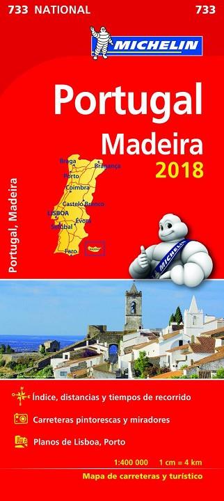 MAPA NATIONAL PORTUGAL MADEIRA (733) MICHELIN 2018 | 9782067226609 | VV.AA. | Llibreria Drac - Librería de Olot | Comprar libros en catalán y castellano online