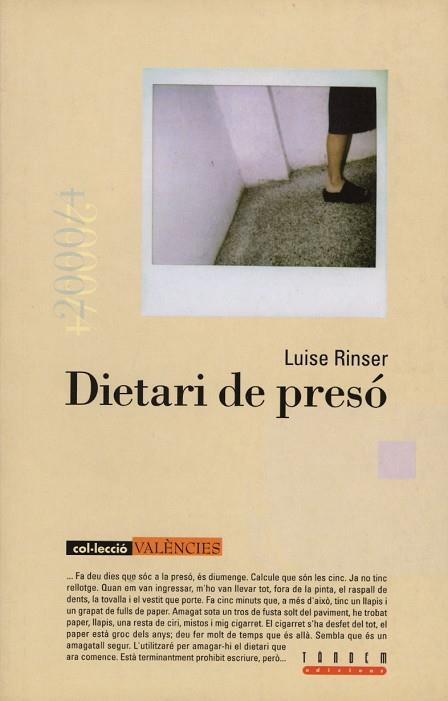 DIETARI DE PRESO | 9788481313208 | RINSER, LUISE | Llibreria Drac - Llibreria d'Olot | Comprar llibres en català i castellà online