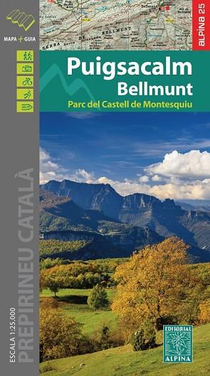 PUIGSACALM BELLMUNT. MAPA I GUIA EXCURSIONISTA 1:25000 | 9788480906760 | AA.DD. | Llibreria Drac - Librería de Olot | Comprar libros en catalán y castellano online