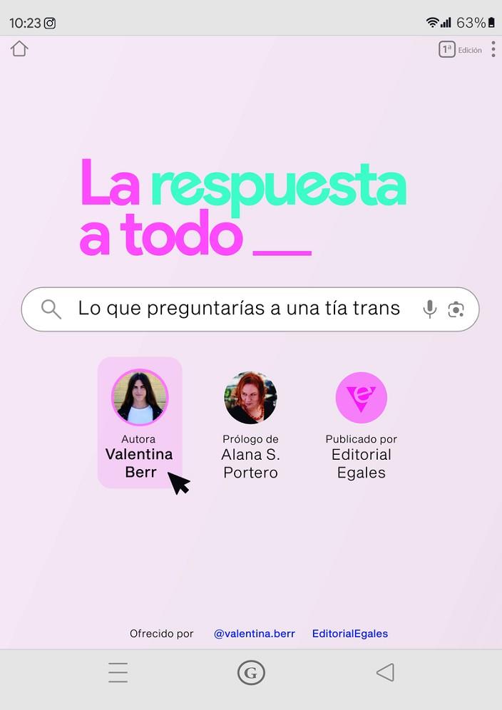 RESPUESTA A TODO LO QUE PREGUNTARÍAS A UNA TÍA TRANS, LA | 9788419728272 | BERR, VALENTINA | Llibreria Drac - Llibreria d'Olot | Comprar llibres en català i castellà online