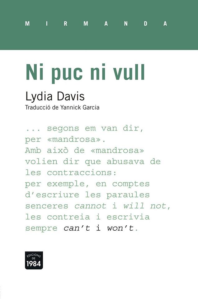 NI PUC NI VULL | 9788415835530 | DAVIS, LYDIA | Llibreria Drac - Llibreria d'Olot | Comprar llibres en català i castellà online