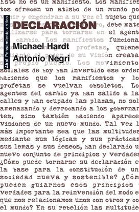 DECLARACIÓN | 9788446037262 | HARDT, MICHAEL ; NEGRI, ANTONIO | Llibreria Drac - Llibreria d'Olot | Comprar llibres en català i castellà online