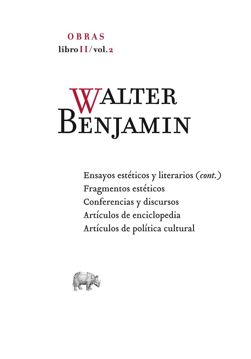 WALTER BENJAMIN | 9788496775497 | BENJAMIN, WALTER | Llibreria Drac - Librería de Olot | Comprar libros en catalán y castellano online