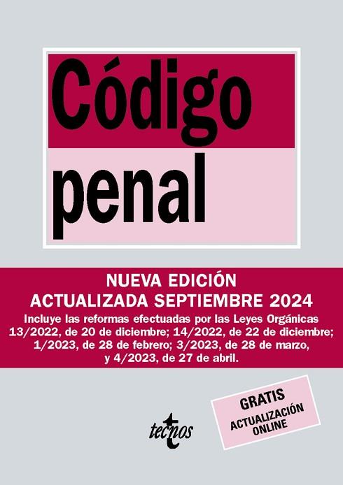 CÓDIGO PENAL (ED. 2024) | 9788430990962 | EDITORIAL TECNOS | Llibreria Drac - Llibreria d'Olot | Comprar llibres en català i castellà online