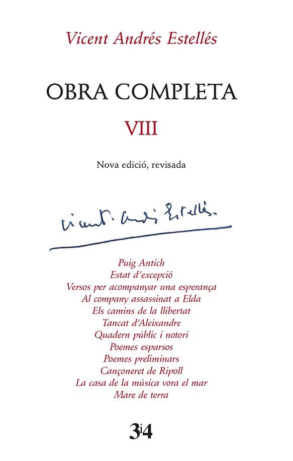 OBRA COMPLETA VIII VINCENT ANDRES | 9788417469429 | ANDRÉS ESTELLÉS, VICENT | Llibreria Drac - Llibreria d'Olot | Comprar llibres en català i castellà online