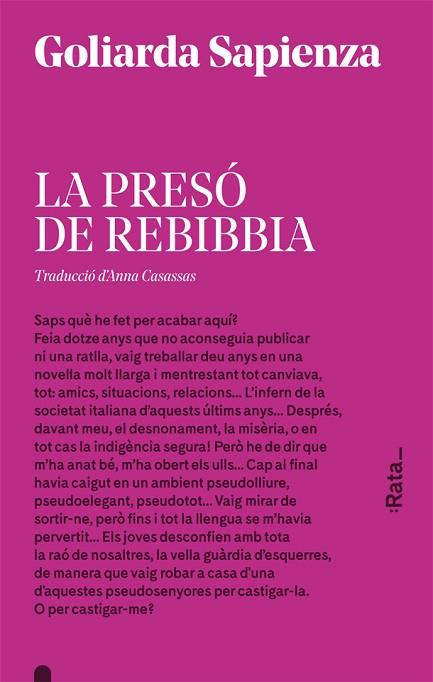 PRESÓ DE REBIBBIA, LA | 9788416738175 | SAPIENZA, GOLIARDA | Llibreria Drac - Librería de Olot | Comprar libros en catalán y castellano online