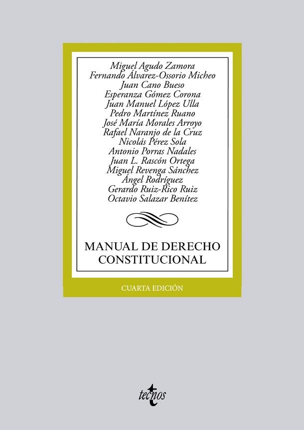 MANUAL DE DERECHO CONSTITUCIONAL | 9788430959327 | AGUDO, MIGUEL; ÁLVAREZ-OSSORIO, FERNANDO; CANO, JUAN; GÓMEZ, ESPERANZA; LÓPEZ | Llibreria Drac - Librería de Olot | Comprar libros en catalán y castellano online