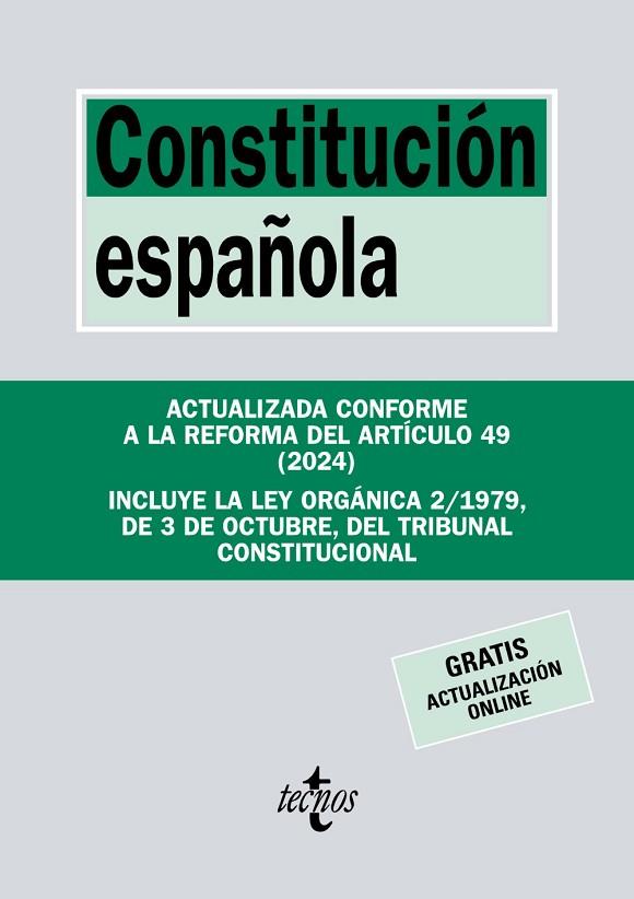 CONSTITUCIÓN ESPAÑOLA | 9788430990399 | EDITORIAL TECNOS | Llibreria Drac - Llibreria d'Olot | Comprar llibres en català i castellà online