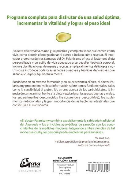 DIETA PALEOVÉDICA, LA | 9788484456612 | PALANISAMY, AKIL | Llibreria Drac - Llibreria d'Olot | Comprar llibres en català i castellà online