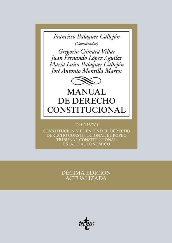 MANUAL DE DERECHO CONSTITUCIONAL (VOL. I) | 9788430966554 | BALAGUER, FRANCISCO ; CÁMARA, GREGORIO ; LÓPEZ, JUAN FERNANDO | Llibreria Drac - Llibreria d'Olot | Comprar llibres en català i castellà online