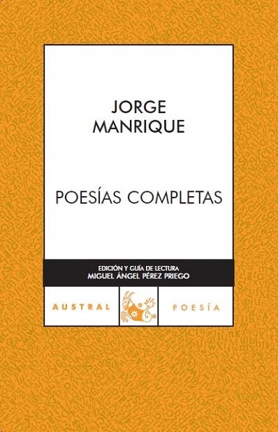 POESIAS COMPLETAS - MANRIQUE- | 9788467022278 | MANRIQUE, JORGE | Llibreria Drac - Llibreria d'Olot | Comprar llibres en català i castellà online