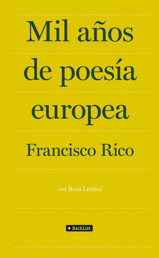 MIL AÑOS DE POESÍA EUROPEA | 9788408009870 | RICO, FRANCISCO | Llibreria Drac - Llibreria d'Olot | Comprar llibres en català i castellà online