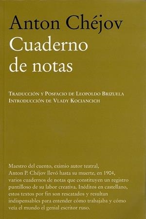 CUADERNO DE NOTAS | 9788483930489 | CHEJOV, ANTON | Llibreria Drac - Llibreria d'Olot | Comprar llibres en català i castellà online