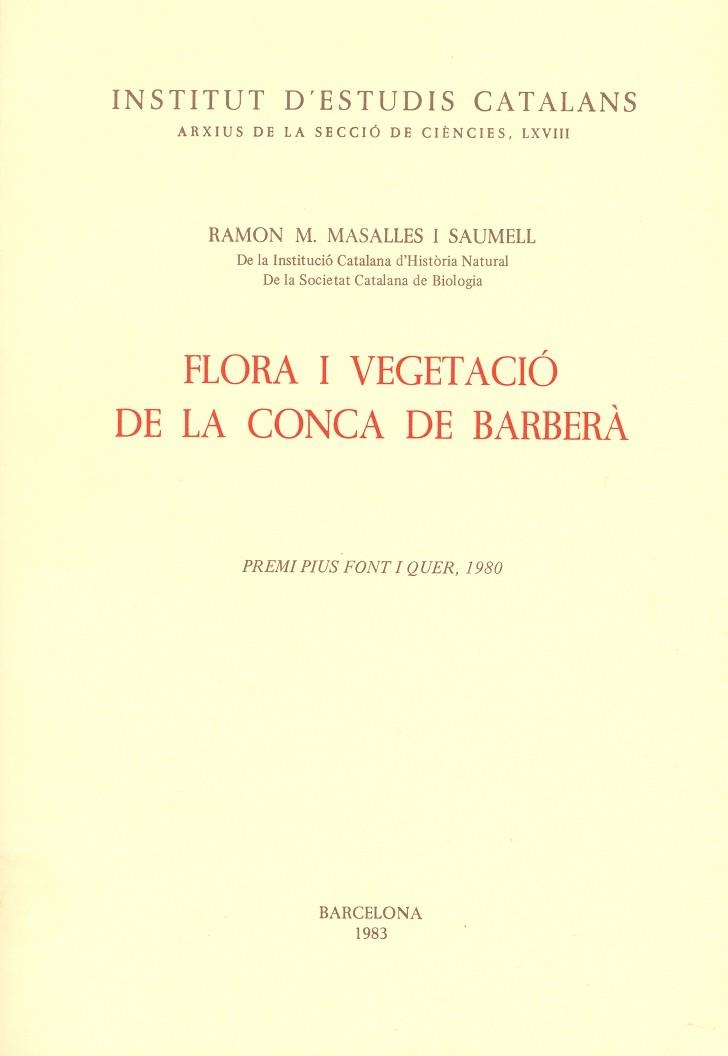 FLORA I VEGETACIO DE LA CONCA DE BARBERÓ | 9788472830462 | MASALLES SAUMELL, RAMON M. | Llibreria Drac - Llibreria d'Olot | Comprar llibres en català i castellà online