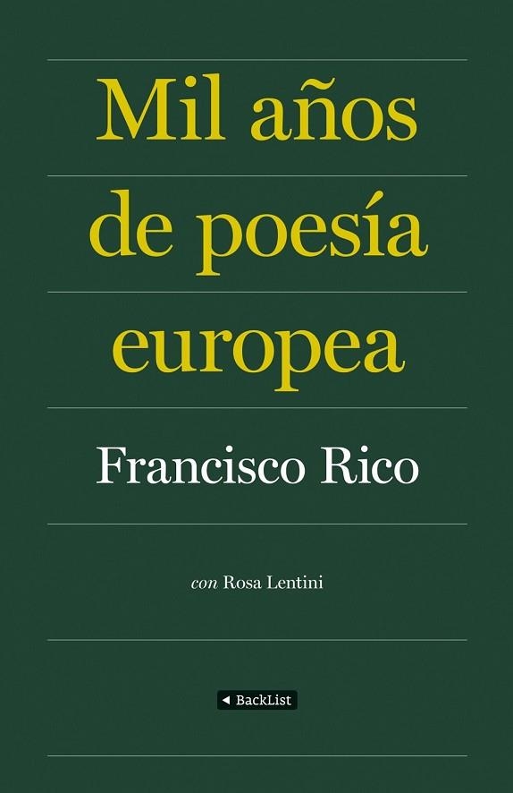 MIL AÑOS DE POESIA EUROPEA | 9788408086840 | RICO, FRANCISCO | Llibreria Drac - Llibreria d'Olot | Comprar llibres en català i castellà online