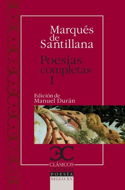 POESIAS COMPLETAS VOL.I | 9788497403450 | MARQUES DE SANTILLANA | Llibreria Drac - Llibreria d'Olot | Comprar llibres en català i castellà online