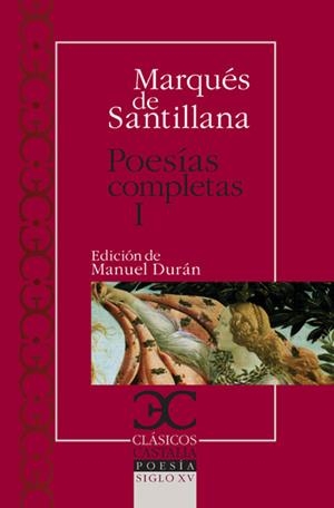 POESIAS COMPLETAS VOL.I | 9788497403450 | MARQUES DE SANTILLANA | Llibreria Drac - Llibreria d'Olot | Comprar llibres en català i castellà online