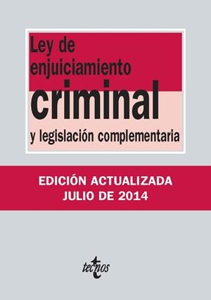 LEY DE ENJUICIAMIENTO CRIMINAL Y LEGISLACIÓN COMPLEMENTARIA (EDICIÓN 1 AGOSTO 2014) | 9788430962426 | VV.AA. | Llibreria Drac - Llibreria d'Olot | Comprar llibres en català i castellà online