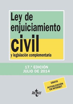 LEY DE ENJUICIAMIENTO CIVIL Y LEGISLACIÓN COMPLEMENTARIA (EDICIÓN 1 AGOSTO 2014) | 9788430962365 | VV.AA. | Llibreria Drac - Llibreria d'Olot | Comprar llibres en català i castellà online