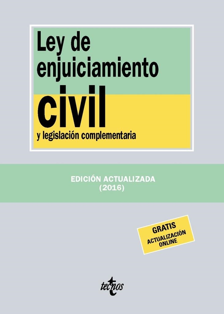 LEY DE ENJUICIAMIENTO CIVIL (ED. 2016) | 9788430970117 | TECNOS | Llibreria Drac - Llibreria d'Olot | Comprar llibres en català i castellà online