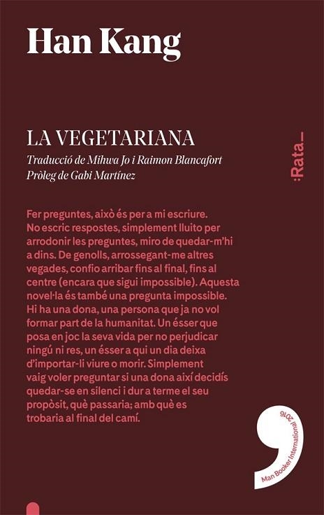 VEGETARIANA, LA (CAT) | 9788416738120 | KANG, HAN | Llibreria Drac - Llibreria d'Olot | Comprar llibres en català i castellà online