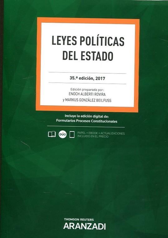 LEYES POLÍTICAS DEL ESTADO (PAPEL + E-BOOK) | 9788491527022 | ALBERTI ROVIRA, ENOCH; GONZÁLEZ BEILFUSS, MARKUS | Llibreria Drac - Llibreria d'Olot | Comprar llibres en català i castellà online