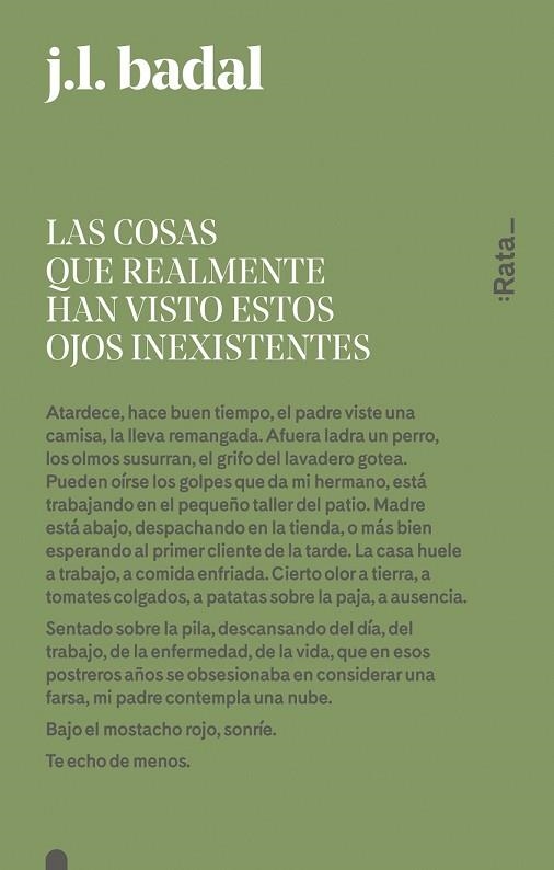 COSAS QUE REALMENTE HAN VISTO ESTOS OJOS INEXISTENTES, LAS | 9788416738151 | BADAL, JOSEP LLUÍS | Llibreria Drac - Librería de Olot | Comprar libros en catalán y castellano online