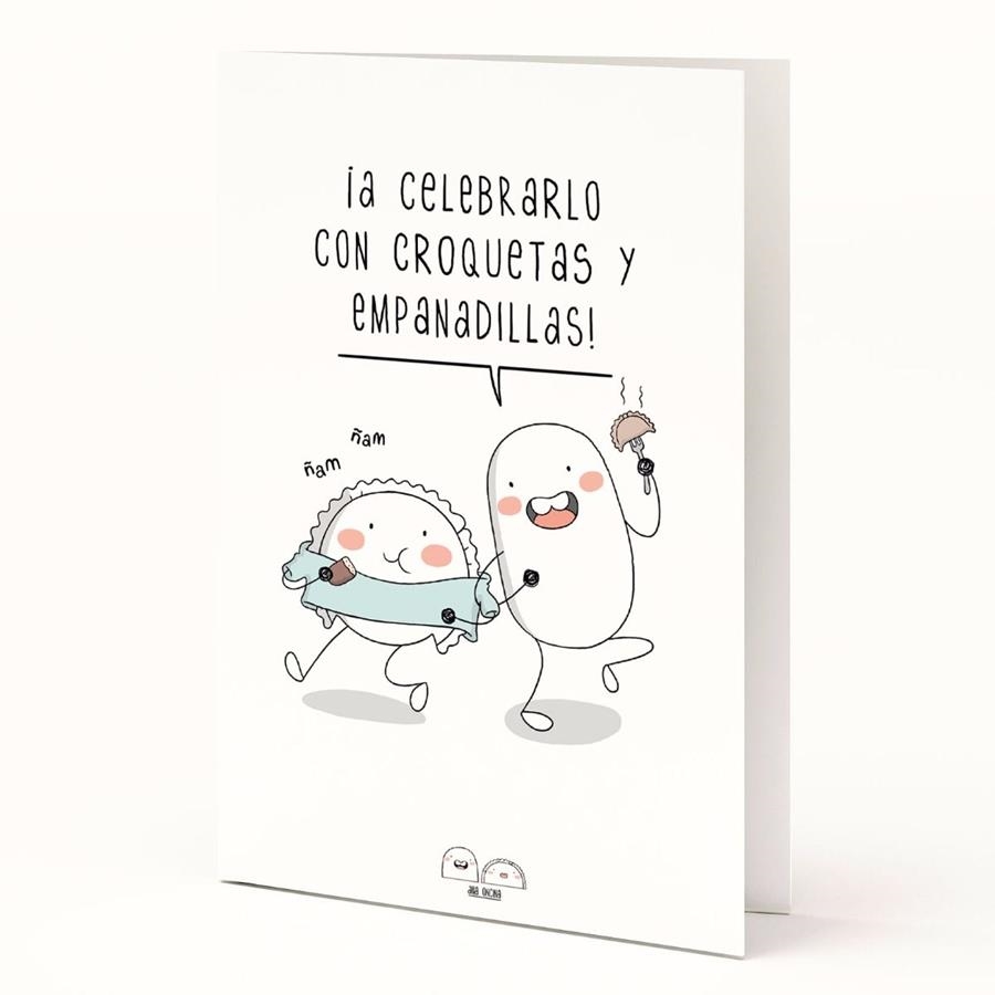 TARJETA A5 ¡A CELEBRARLO CON CROQUETAS Y EMPANADILLAS! | 8432715096283 | TANTANFAN | Llibreria Drac - Llibreria d'Olot | Comprar llibres en català i castellà online