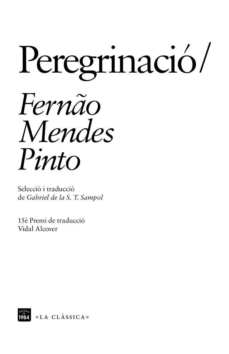 PEREGRINACIÓ | 9788416987221 | PINTO, FERNÃO MENDES | Llibreria Drac - Llibreria d'Olot | Comprar llibres en català i castellà online