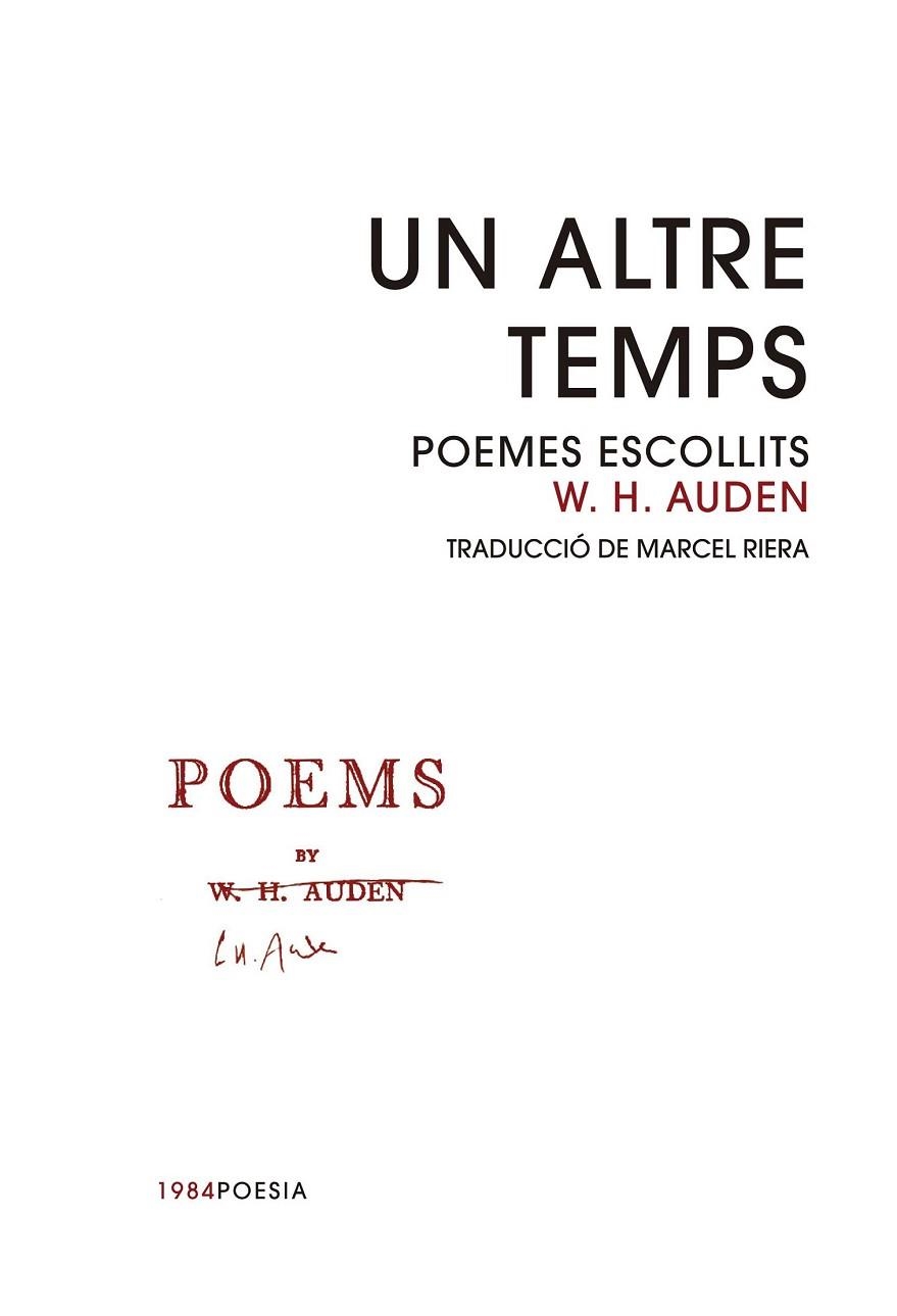 UN ALTRE TEMPS | 9788416987344 | AUDEN, WYSTAN HUGH | Llibreria Drac - Llibreria d'Olot | Comprar llibres en català i castellà online