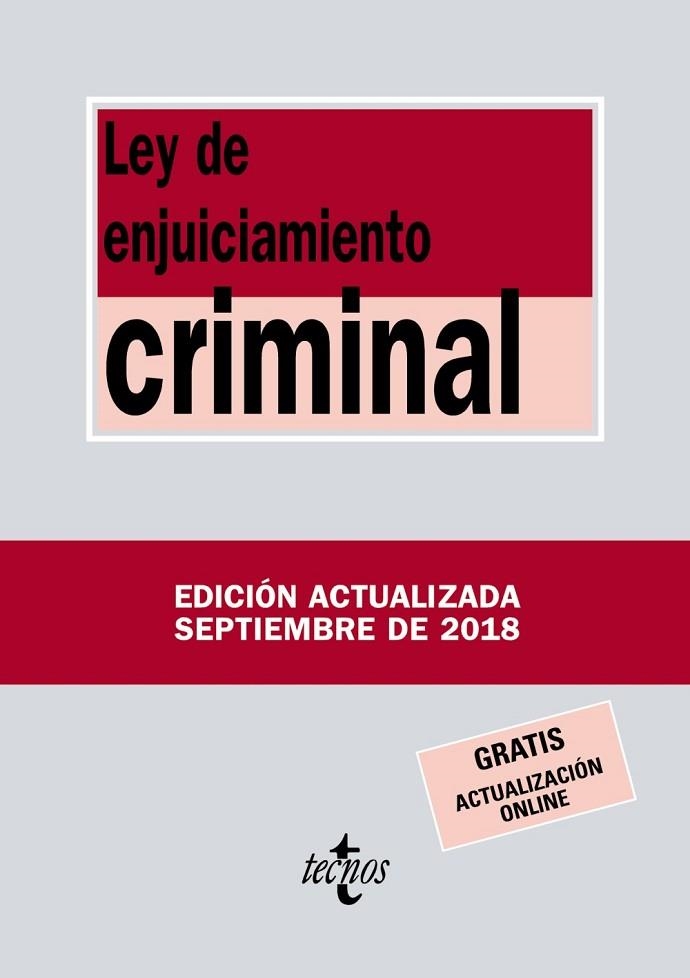 LEY DE ENJUICIAMIENTO CRIMINAL | 9788430974979 | EDITORIAL TECNOS | Llibreria Drac - Llibreria d'Olot | Comprar llibres en català i castellà online