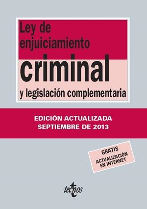 LEY DE ENJUICIAMIENTO CRIMINAL Y LEGISLACION COMPLEMENTARIA | 9788430958702 | Llibreria Drac - Llibreria d'Olot | Comprar llibres en català i castellà online