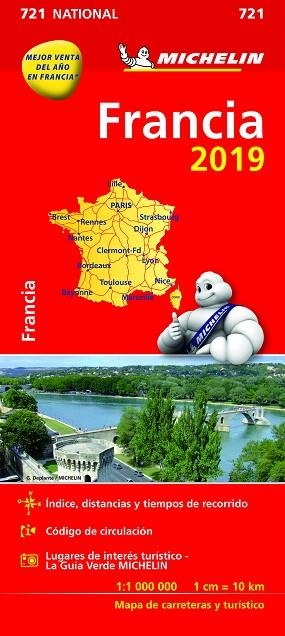 FRANCIA 2019 MAPA NATIONAL 721 | 9782067236530 | AA.DD. | Llibreria Drac - Llibreria d'Olot | Comprar llibres en català i castellà online