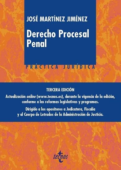 DERECHO PROCESAL PENAL | 9788430977031 | MARTÍNEZ, JOSÉ | Llibreria Drac - Llibreria d'Olot | Comprar llibres en català i castellà online