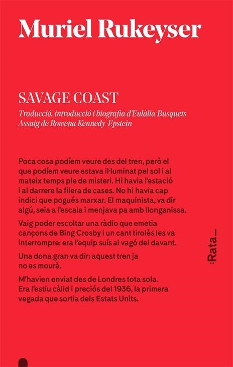 SAVAGE COAST | 9788416738106 | RUKEYSER, MURIEL | Llibreria Drac - Llibreria d'Olot | Comprar llibres en català i castellà online