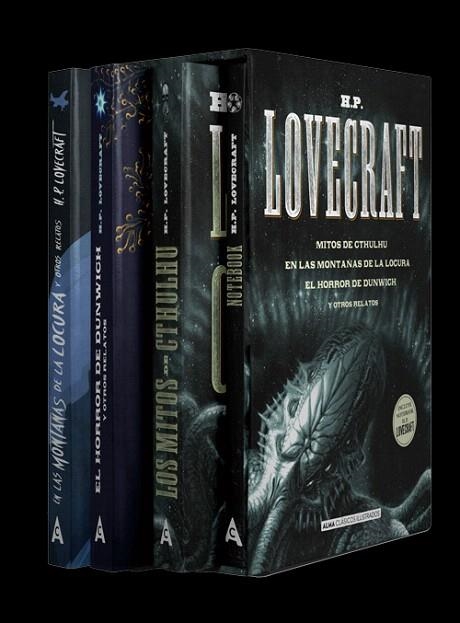 ESTUCHE H.P. LOVECRAFT: MITOS DE CTHULHU | EN LAS MONTAÑAS DE LA LOCURA | EL HORROR DE DUNWICH Y OTROS RELATOS | 9788418008276 | LOVECRAFT, H. P. | Llibreria Drac - Librería de Olot | Comprar libros en catalán y castellano online