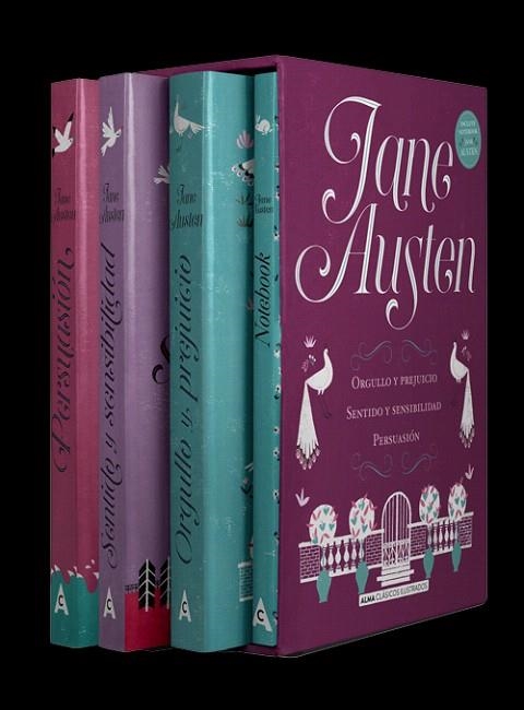 ESTUCHE JANE AUSTEN: ORGULLO Y PREJUICIO | SENTIDO Y SENSIBILIDAD | PERSUASION + NOTEBOOK | 9788418008269 | AUSTEN, JANE | Llibreria Drac - Llibreria d'Olot | Comprar llibres en català i castellà online