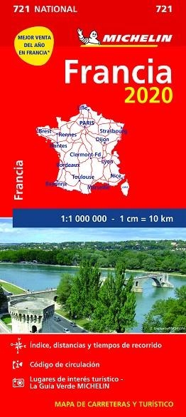 MAPA NATIONAL FRANCIA 2020 (NATIONAL 721) | 9782067242715 | MICHELIN | Llibreria Drac - Llibreria d'Olot | Comprar llibres en català i castellà online