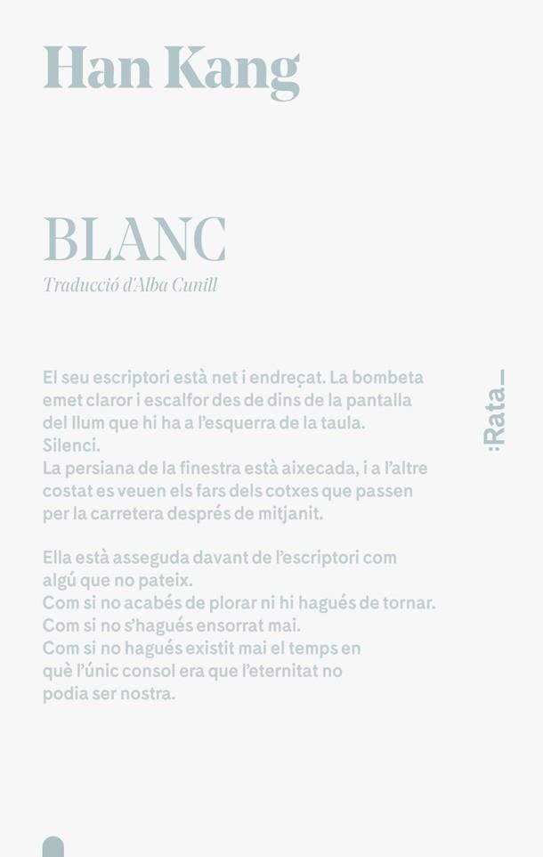 BLANC | 9788416738502 | KANG, HAN | Llibreria Drac - Librería de Olot | Comprar libros en catalán y castellano online