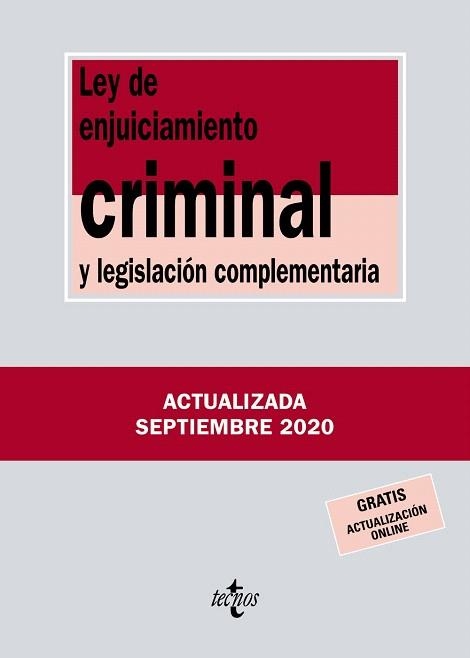 LEY DE ENJUICIAMIENTO CRIMINAL Y LEGISLACIÓN COMPLEMENTARIA ED.2020 | 9788430980093 | AA.DD. | Llibreria Drac - Llibreria d'Olot | Comprar llibres en català i castellà online