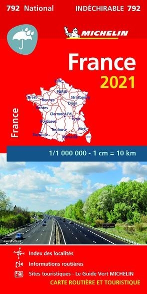 MAPA NATIONAL FRANCIA ALTA RESIST 2021 (NATIONAL 792) | 9782067249400 | MICHELIN | Llibreria Drac - Llibreria d'Olot | Comprar llibres en català i castellà online