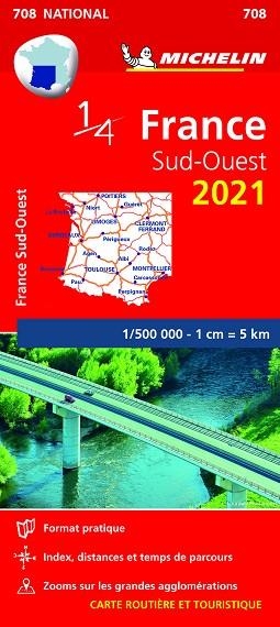 MAPA NATIONAL FRANCIA SUD-OUEST 2021 (NATIONAL 707) | 9782067249035 | MICHELIN | Llibreria Drac - Llibreria d'Olot | Comprar llibres en català i castellà online