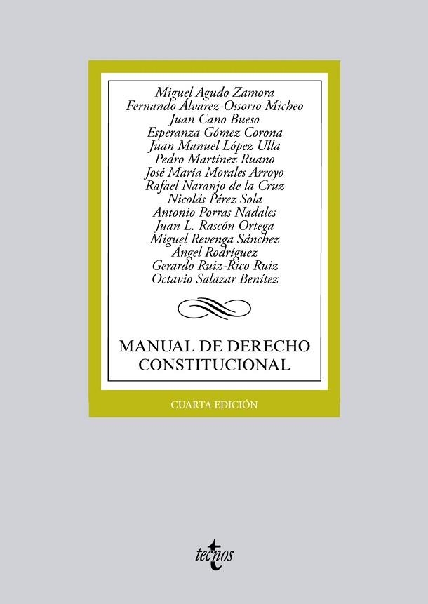 MANUAL DE DERECHO CONSTITUCIONAL | 9788430959327 | AGUDO, MIGUEL; ÁLVAREZ-OSSORIO, FERNANDO; CANO, JUAN; GÓMEZ, ESPERANZA; LÓPEZ | Llibreria Drac - Llibreria d'Olot | Comprar llibres en català i castellà online