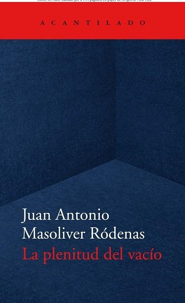 PLENITUD DEL VACÍO, LA | 9788418370779 | MASOLIVER, JUAN ANTONIO | Llibreria Drac - Llibreria d'Olot | Comprar llibres en català i castellà online