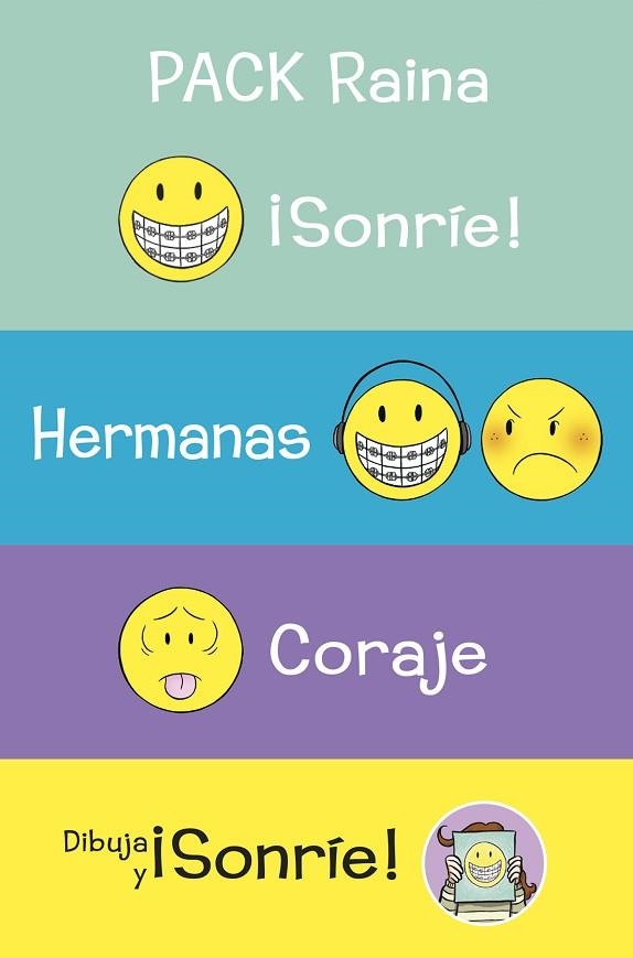 PACK RAINA (¡SONRIE! | HERMANAS | CORAJE | DIBUJA Y SONRIE) | 9788419110190 | TELGEMEIER, RAINA | Llibreria Drac - Llibreria d'Olot | Comprar llibres en català i castellà online